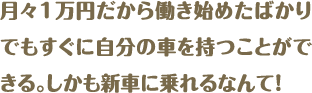 車検だけでなく、部品交換などのメンテナンスまで全部お願いできるから安心。月々の支払いも年金のなかから払える額で助かる。